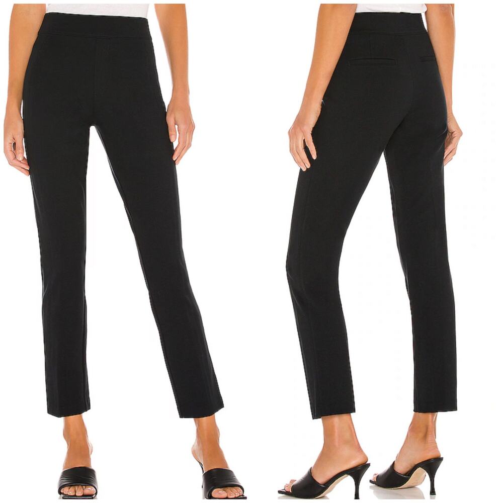 Spanx NWT The Perfect Pant Black Ponte Slim Straight Size L 20254R Elastic Waist